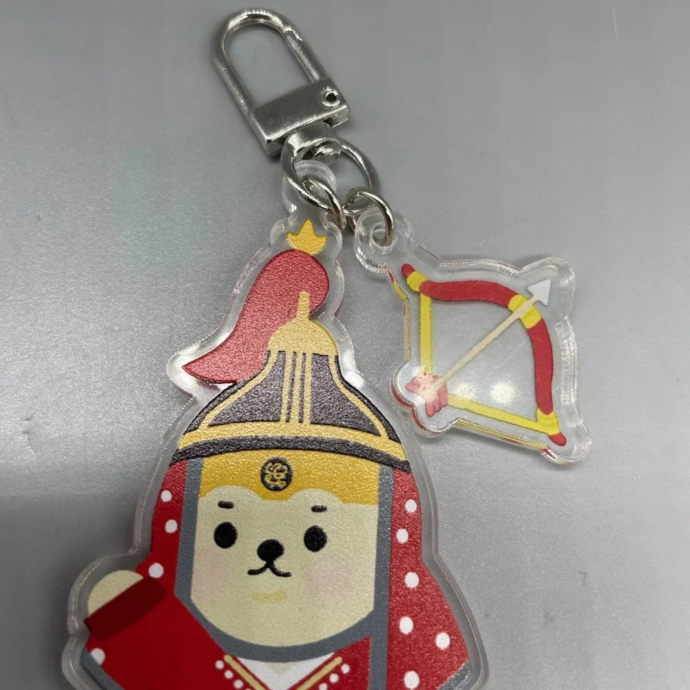 Korean Cultural Heritage Bear Archer Acrylic Keychain Joseon Armor Charm